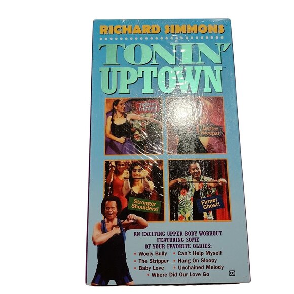 Richard Simmons FoodMover Guide & 2 VHS Tapes: Tone Up On Broadway Tonin Uptown - Picture 4 of 7